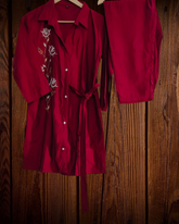 Muslin Long Shirt Co-Ord Set with Hand Embroidery – 2 Pc